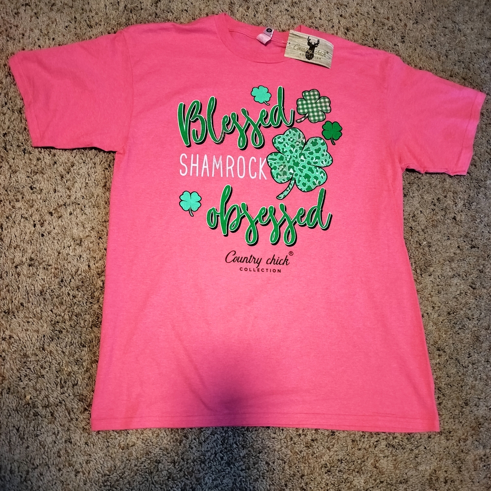 Country Chick Pink Shamrock T-Shirt